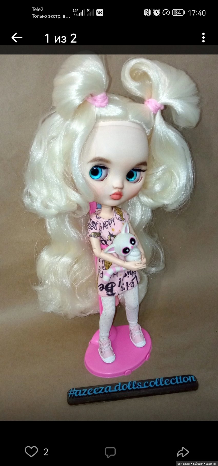 Ванильное облачко — Куклы Blythe (Блайз) ООАК: кастом