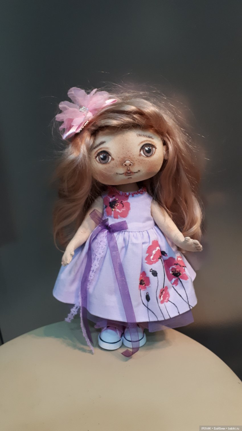 Текстильная куколка Даша в платье с авторской ручной росписью
