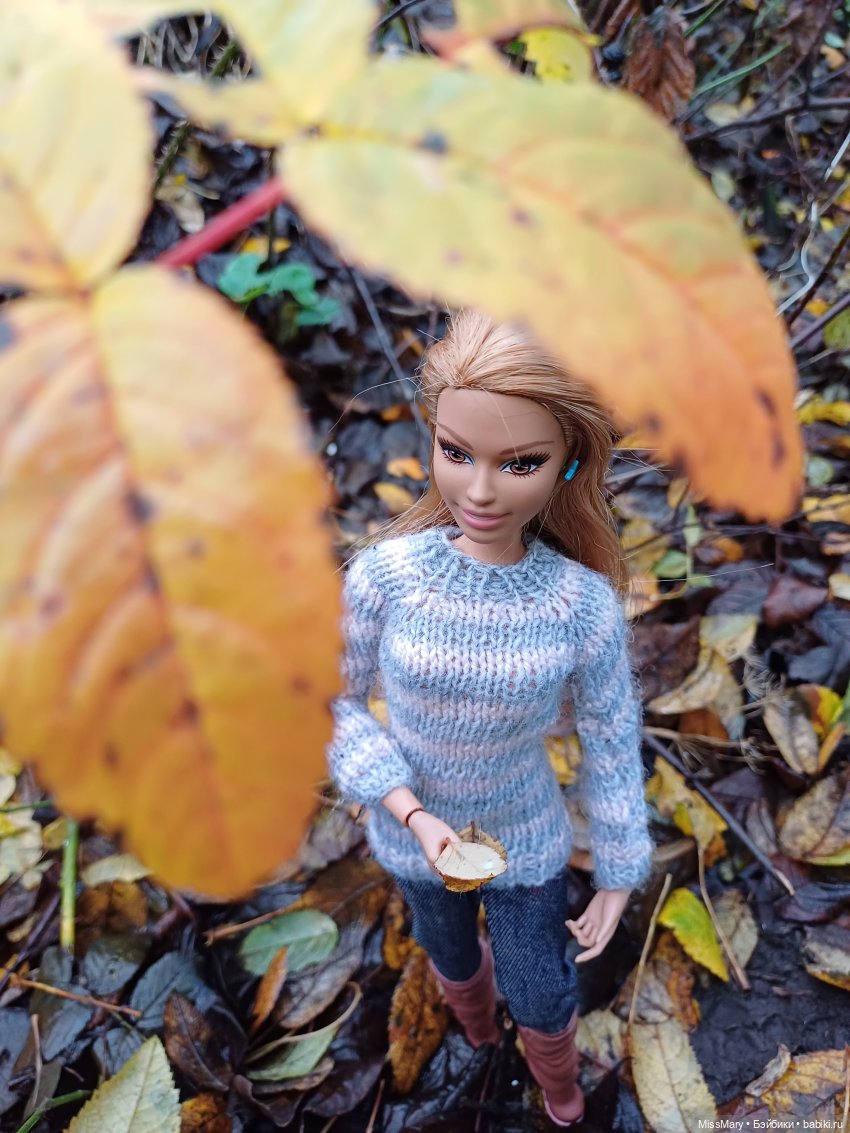 Аманда и опавшие жёлтые листья 🍂
