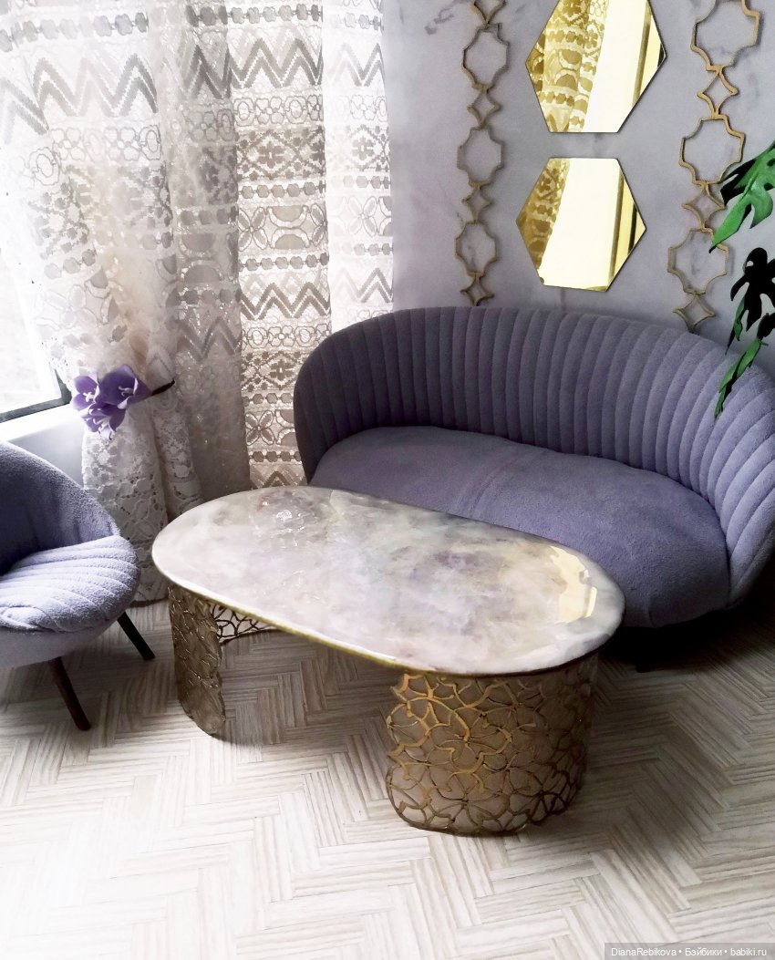 мраморный столик, сделан мной вручную