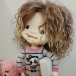 Парики из шкурки козочки 9-10" (22-23см)  для  Amy doll и кукол с подобным объёмом головы