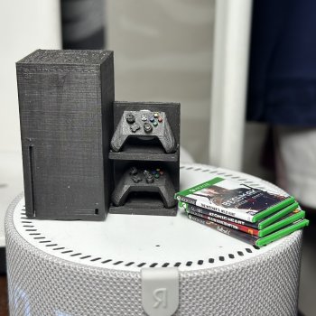 Миниатюра 1/6 Xbox с контроллерами, подставкой и играми