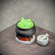 Котел ведьмин с кипящим зельем (средний)