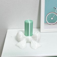 Свеча с подсвечником бантом 1:6