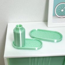 Ваза и овальные декоративные подставки, мятный перламтур