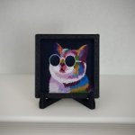 Мини картина «Кот в очках» на подставке