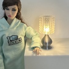 Лампа (пузырьковый абажур, серебристое основание)