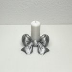 Серебряный бант со свечой 1/6