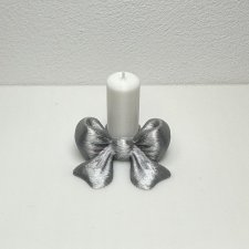 Серебряный бант со свечой 1/6