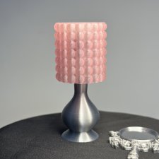 Лампа для кукол (пузырьковый абажур, розовый кварц, серебро)