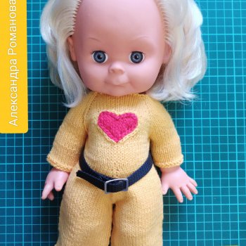 Комбинезон спицами на Тришку-Топтыжку