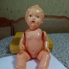 Пупс в шапочке желтой целлулоид Охк