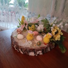 Пасхальная композиция с цыплятами