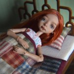 Лоскутное одеяло и подушки для кукол 1/12, 1/10