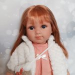 Кукла Елена мягконабивная с рыжими волосами и серыми глазами
