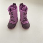 Высокие фиолетовые ботинки из натуральной замши