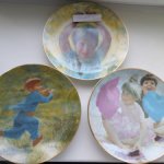 3 Фарфоровые тарелки из серии "Детство" - лот