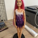 Barbie Ипполита с розовыми волосами на теле мтм