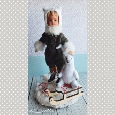 Интерьерная коллекционная кукла в ретро стиле