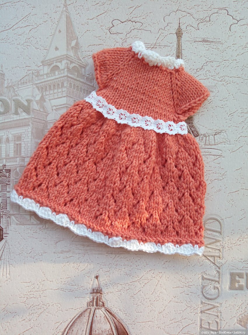 Платье "АПЕЛЬСИНКА" | Бэйбики Платье "АПЕЛЬСИНКА" — Одежда и обувь для кукол своими руками: фото (фото 2)