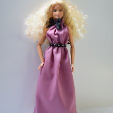 Лиловое/пурпурное платье в пол на высокую Барби