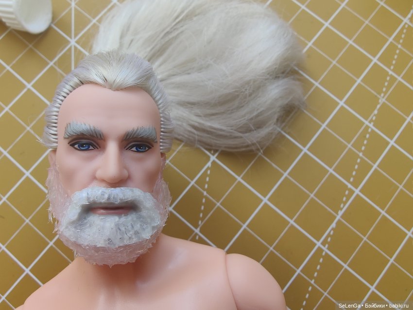 Борода для Дамблдора — Волосы и парики для кукол: МК (фото 7)