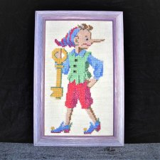 Буратино на старой вышивке