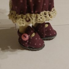 Шьем маленькие ботиночки из ткани для куклы
