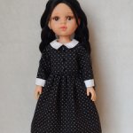 Платье Уэнсдей для куклы Паола Рейна