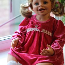 Платье бархатное для куклы 60-75 см