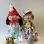 Текстильные куклы. Клоуны Яша и Кнопа