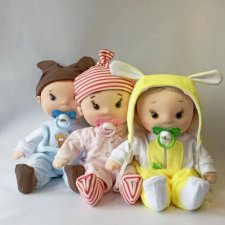 Текстильные куклы. Малыши Оля, Поля и Коля