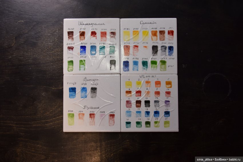 Выкраски надглазурных красок 2.0
