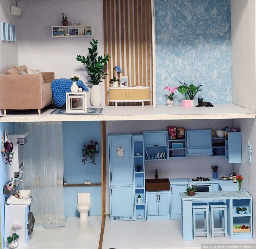 Ванная комната 💙 — Румбоксы и кукольные интерьеры: фото (фото 9)