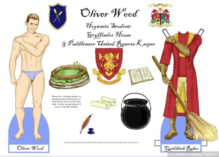 Бумажные куклы Гарри Поттера. Часть 1