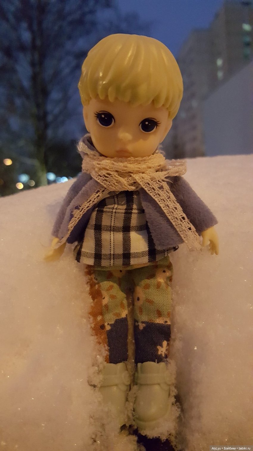 Вечерняя прогулка в снегу