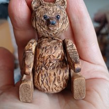 Мишка деревянный подвижный ручной работы