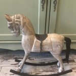 Лошадка старинная деревянная