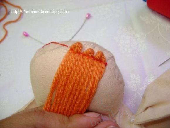 Как пришить волосы кукле - мастер класс в картинках (фото 6)