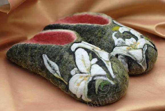 Тапки войлочные "Лилии" — Другие хобби и увлечения: сад (фото 10)