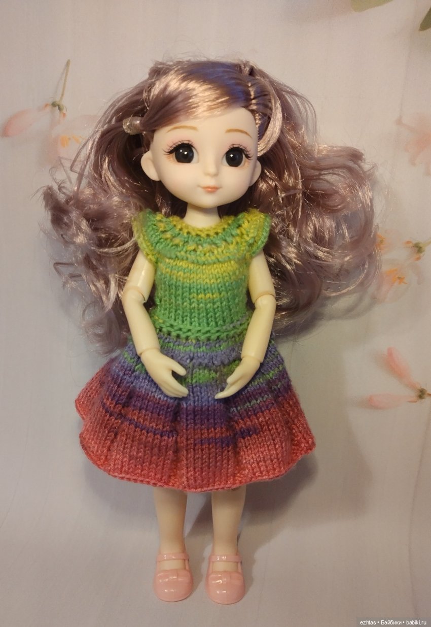 Вязаное платье для Бони | Бэйбики Вязаное платье для Бони — Одежда и обувь для кукол своими руками: фото (фото 2)