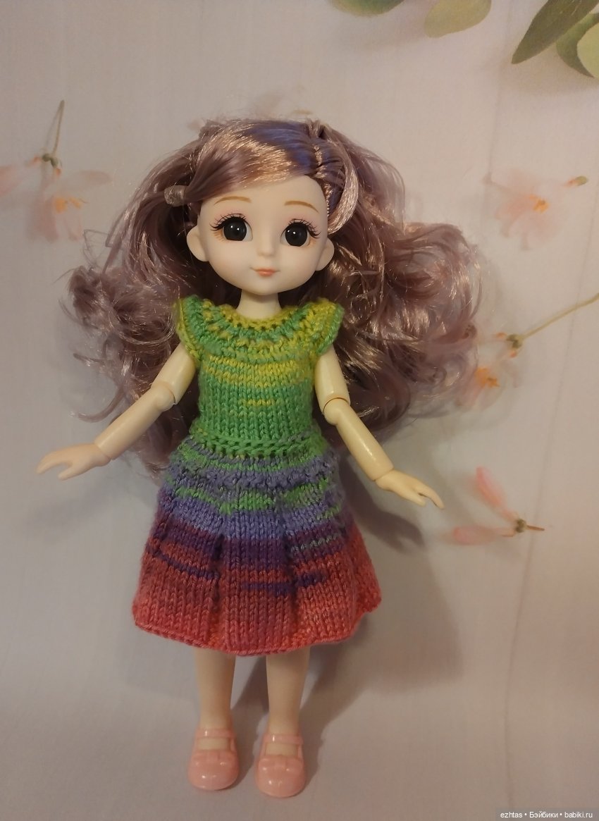 Вязаное платье для Бони | Бэйбики Вязаное платье для Бони — Одежда и обувь для кукол своими руками: фото