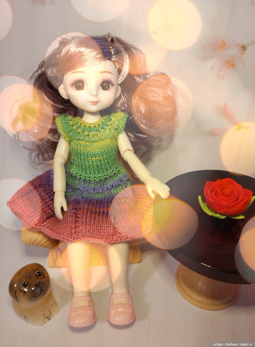Вязаное платье для Бони | Бэйбики Вязаное платье для Бони — Одежда и обувь для кукол своими руками: фото (фото 7)
