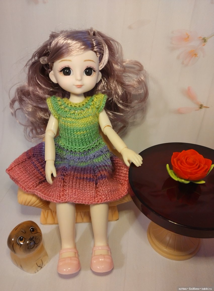 Вязаное платье для Бони | Бэйбики Вязаное платье для Бони — Одежда и обувь для кукол своими руками: фото (фото 6)