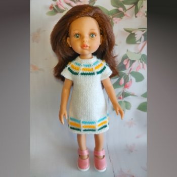 Вязаное платье в полосочку