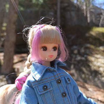 Апрельская прогулка Ликки в страну цветущего багульника.