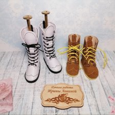 Высокие сапоги белые для BJD 1/4 (Minifee A-line girl)