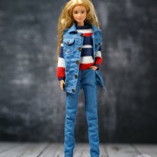 Джинсовый комплект для Барби моей работы