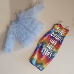 Частичный аутфит Barbie Extra N9 радужное платье