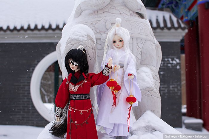 Эмин и Жоэ в зимнем парке